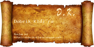 Dobrik Klára névjegykártya